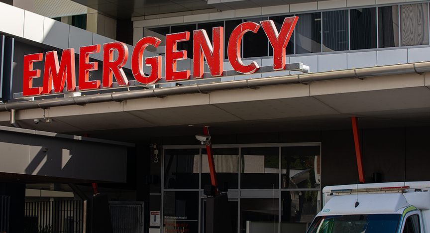 Emergency Department signage and ambulance