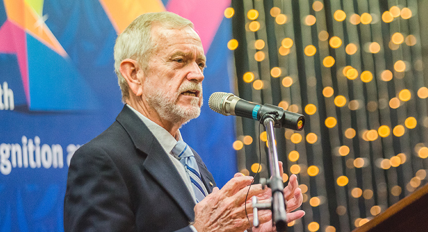 Paul Bell giving a speech at the CQ Health Staff Awards night